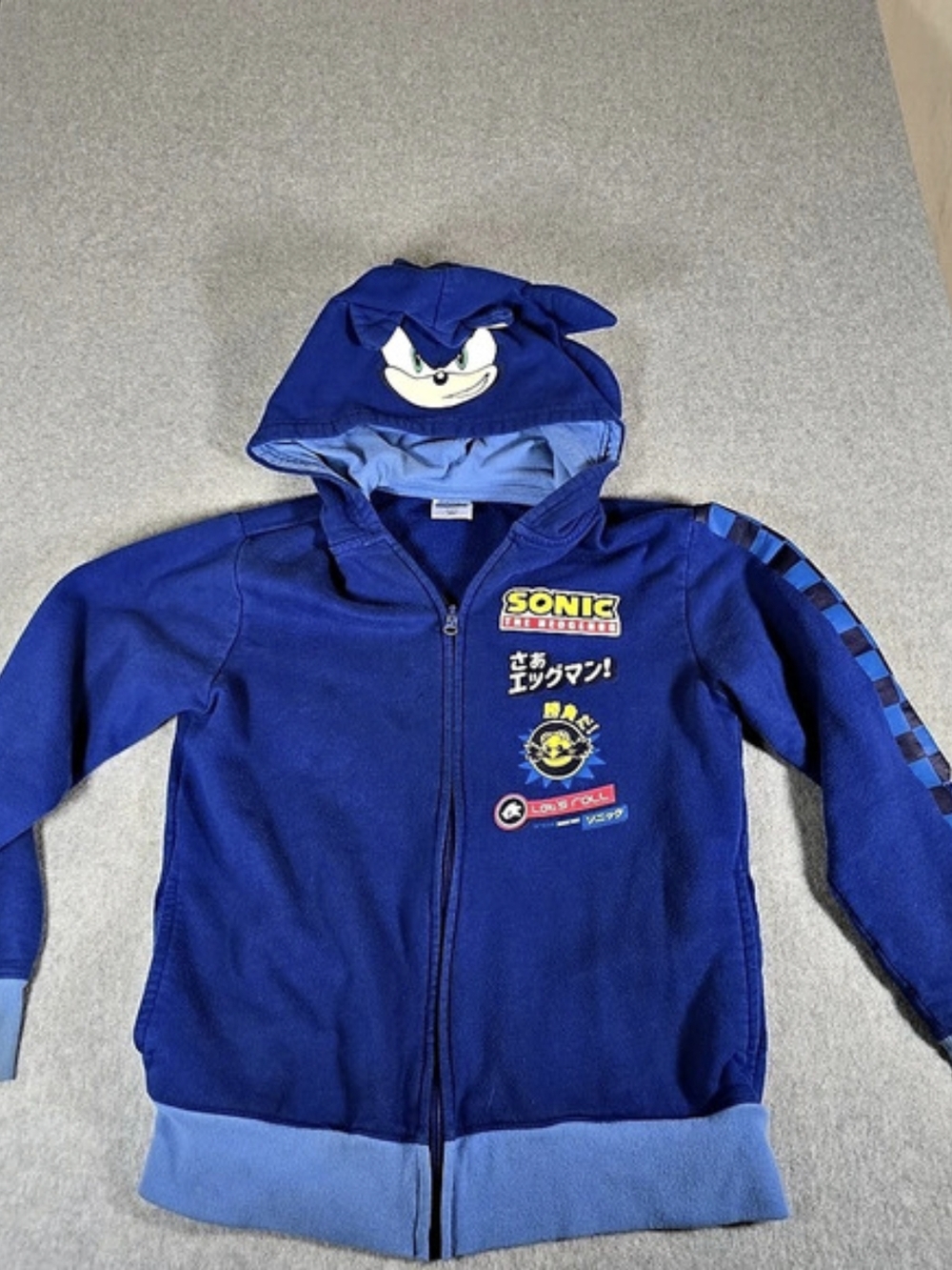 Sonic the Hedgehog SEGA 3D Hood Zip Hoodie Boys 10/12 L
